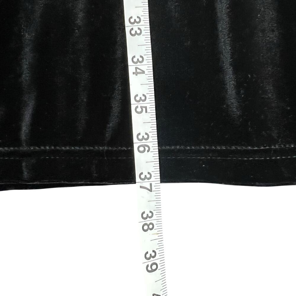 Vintage Clio Velvet Midi Skirt‎ M Black Side Slit Dark Academia Whimsygoth USA - Picture 11 of 15